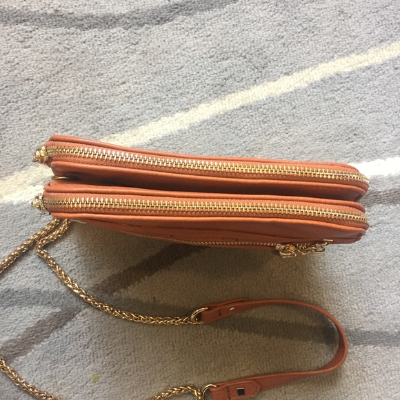Tan crossbody camel purse chain strap bag zip - Picture 3 of 5